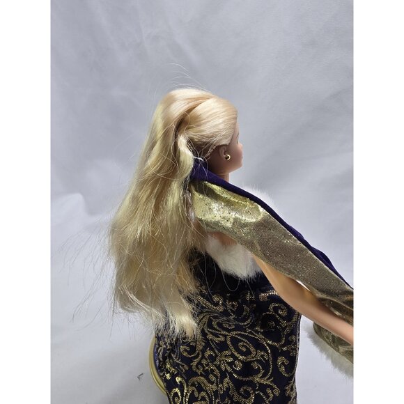 Mattel Barbie Ring In The New Year Doll 2001 With Stand- TEAR IN DRESS SEE INFO - Picture 9 of 10